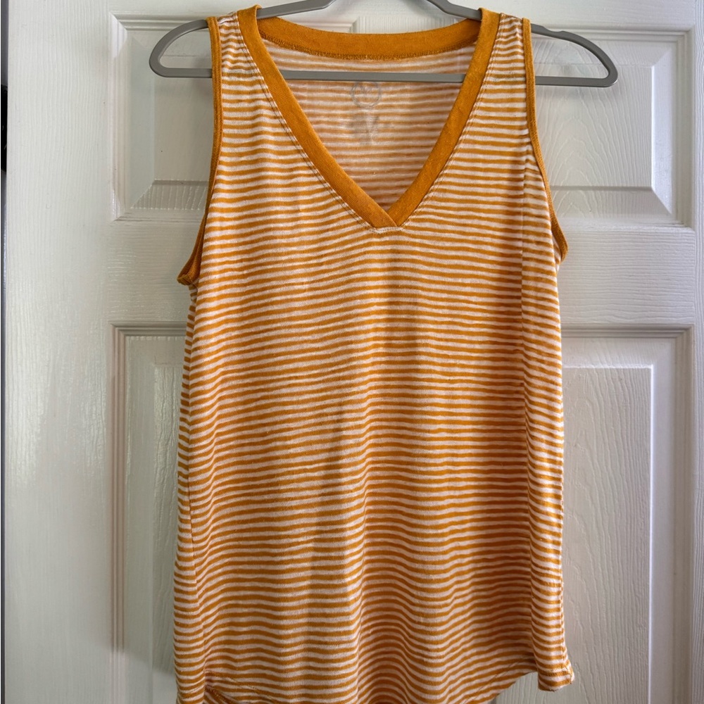 Maurices White and Yellow Striped Knit Top